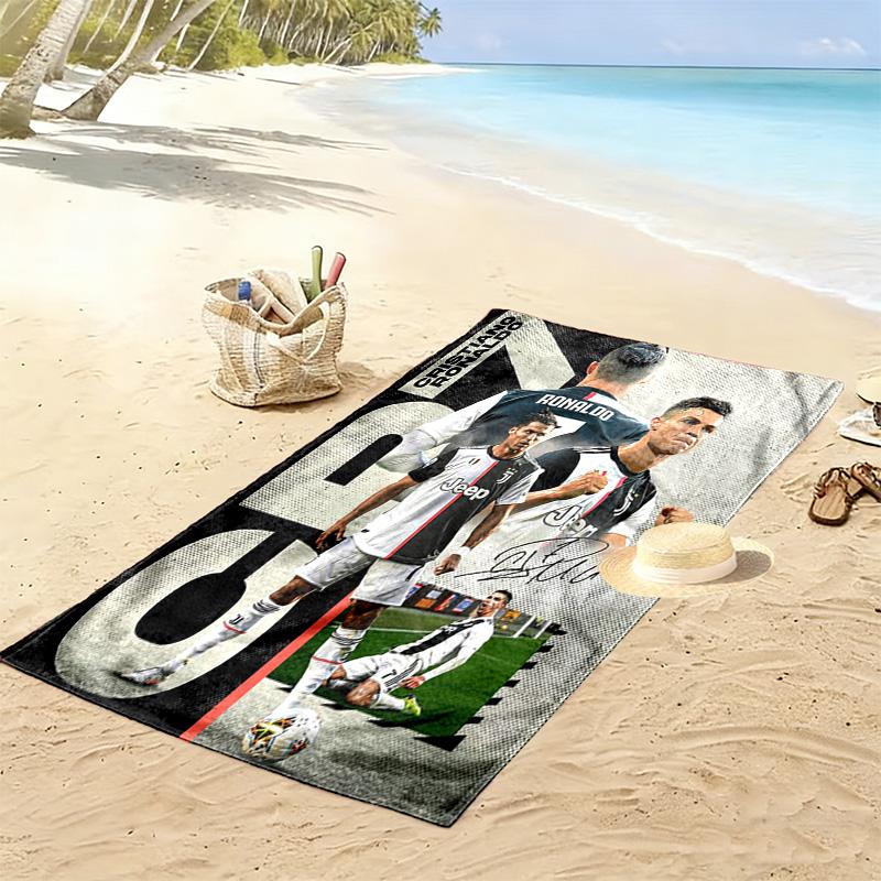 Cristiano Ronaldo: Legend Blue beach towel Outdoor camping Portable for travel Absorbent bath towel quick-drying swim towel Outdoor pool towel