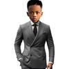 Boys Suit 2 Pieces Blazer Pants Double-Breasted Notch Lapel Jacket Slim Fit Casual Tuxedos For Wedding