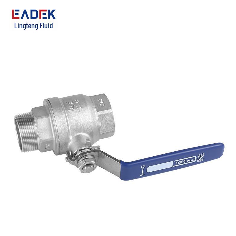 304 Stainless Steel Threaded Ball Valve, 316 Two-Piece Manual Valve, Available in 1/2", 1", and 2" Sizes.