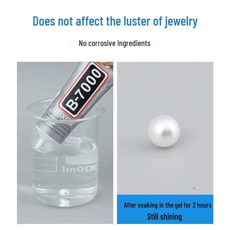Клей B7000 для ювелирных изделий: Идеально для приклеивания аксессуаров, таких как жемчуг, серьги, пуссеты, янтарь, пчелиный воск, нефрит и драгоценные камни.