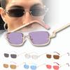 Маленькие квадратные женские солнцезащитные очки в металлической полуоправе, солнцезащитные очки в винтажной оправе, модные узкие очки в стиле хип-хоп