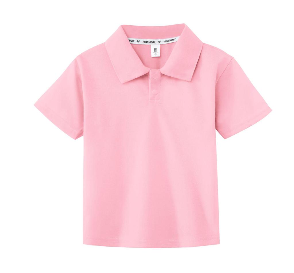 Children's Customizable Solid Color Polo Shirt, Pure Cotton, Short Sleeve, Unisex Group Uniform.