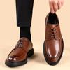 Мужские свадебные кожаные туфли класса люкс на шнуровке деловые мужские туфли с заостренным носком повседневные молодежные туфли в британском стиле весна 2024 новые поступления
