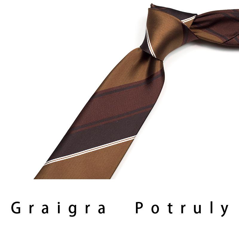 Italian Style Tie Men'S Formal Wear Business Striped Retro Gray Coffee Suit Shirt Pocket Towel Suit