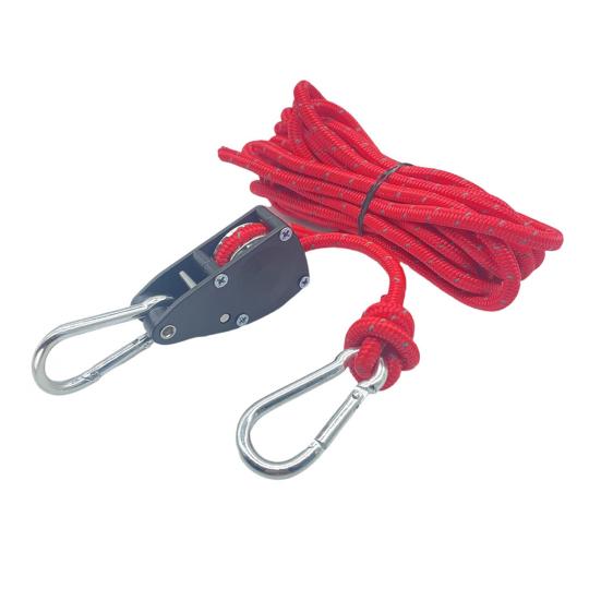 1 Набор Натяжитель веревки с роликом и шнуром 4/5 м, сверхпрочный, для наружного использования, для бэкпэкинга, туризма, катания на лодках, кемпинга, Регулятор-затяжитель оттяжной веревки