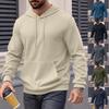 Men's Long Sleeve Textured Hooded Sweatshirt Casual Lightweight Hoodies Pullover Drawstring Hoodie With Kanga Pocket