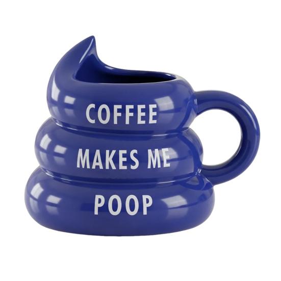 Poop-Shaped Coffee Mug for Coffee Lovers 350ml Hilarious Bathroom Cup Resin Quirky Morning Cup Funny Gag Gifts for Friends