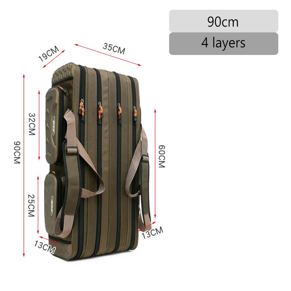 Multifunctional Fishing Rod Tackle Bag 2/3/4 Layers Light Travel Lure Rods Storage Case for Saltwater Freshwater Outdoor Bags