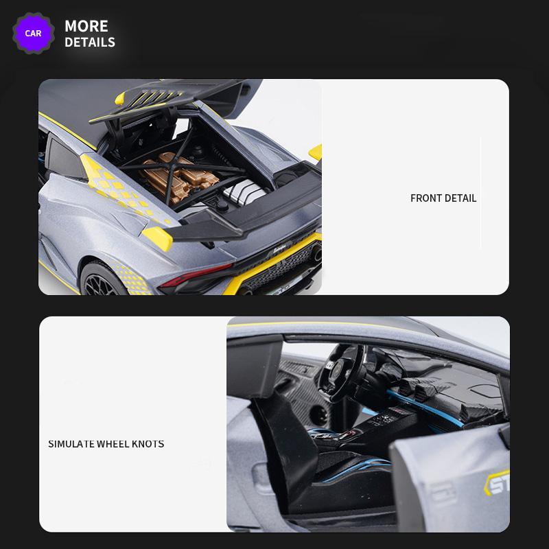 1/24 масштаб Lambor Hurricane STO, игрушечный автомобиль, образец голоса и коллективная игрушка, подарок на день рождения
