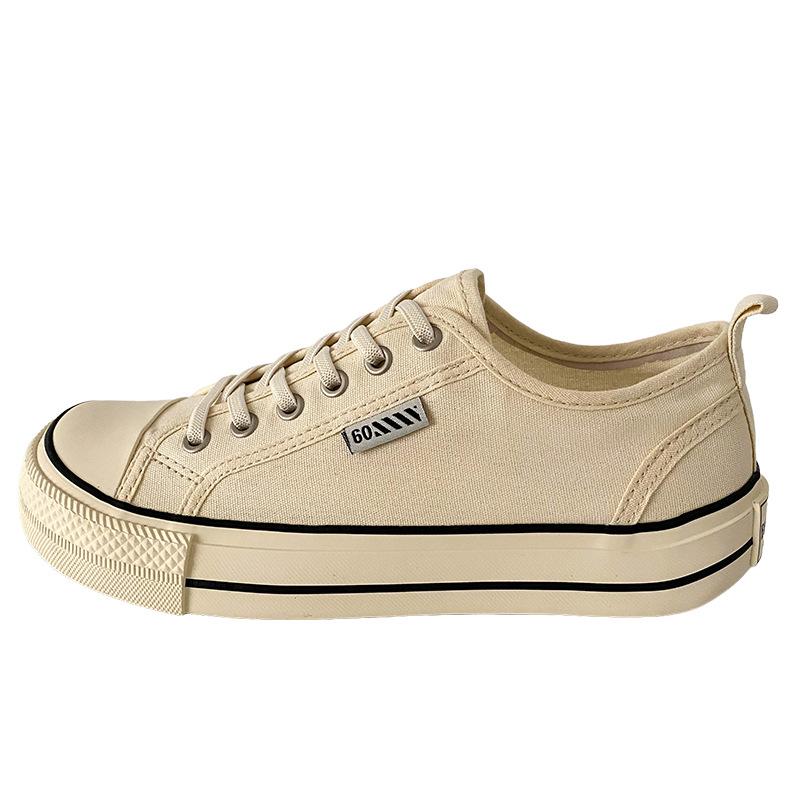 W-2575 парусиновые туфли на платформе с манговым носком женские туфли классические базовые кеды повседневные нишевые маленькие черные туфли ретро шик