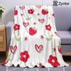 Strawberry Love Lightweight Microfiber Soft Christmas Fleece Blanket Warm Cozy Throw for Bed Sofa Office Travel All Season
