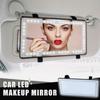 LED Mirror Car Sun Visor Accessories Dimmable Rechargeable Easy To Install Universal Lighted Rear View Mirror Vanity Makeup Mirror