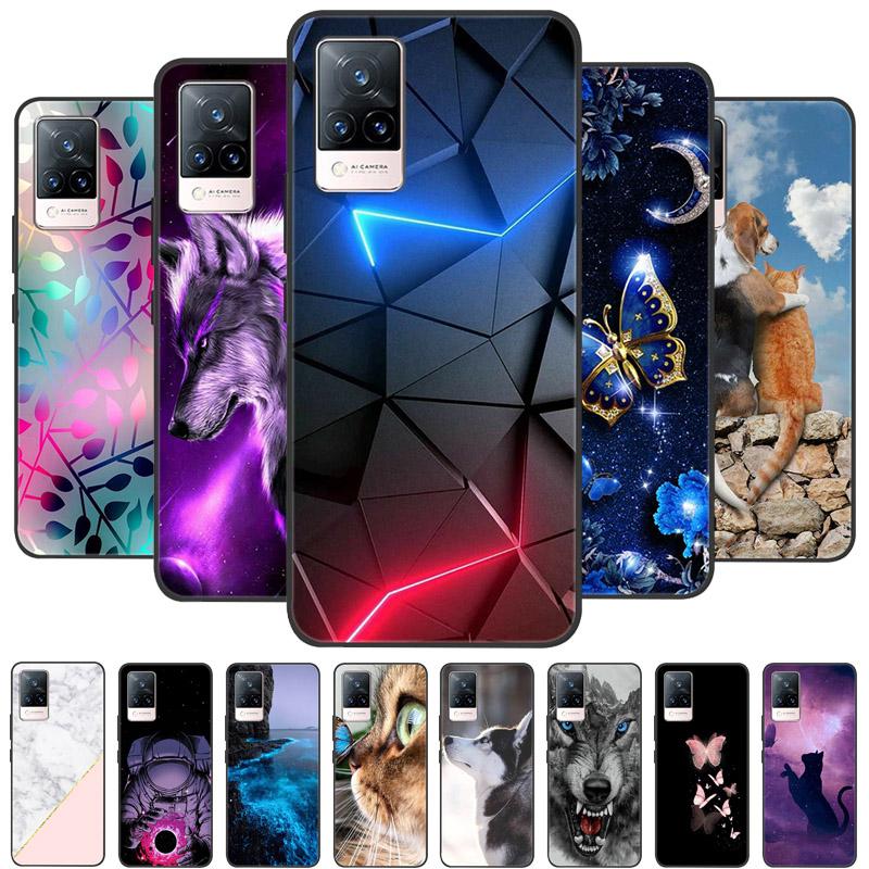 Для чехла Coque vivo V21e Силиконовая задняя крышка Чехол для телефона Для vivo V21e Чехлы Мягкий бампер Funda на vivo V2061 V21 e V 21e 6.44" Сумка