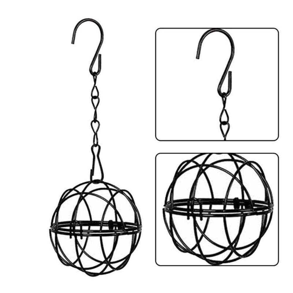 2/4X Декоративная кормушка для птиц в виде диких животных, толстый шар, металлический подвесной держатель для сада и улицы
