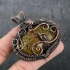 Natural Amber Gemstone Handmade Copper Wire Wrap Gift Jewelry Pendant 2.48" F0w02