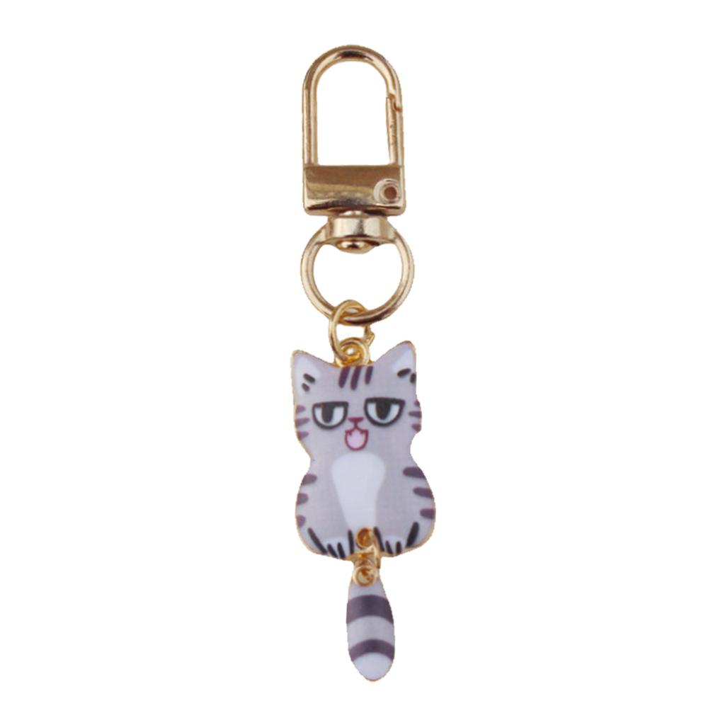Stylish Alloy Cat Keychain With Durable Metal Pendant Printed Cat Keychain For Backpack Zipper Or Gift Giving