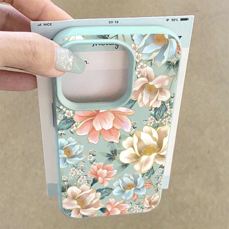 Чехол для телефона из ТПУ с текстурой кожи для iPhone 17 17e 16e 16 15 Pro Max 14 13 Pro Max 11, с рисунком подсолнуха, мягкая силиконовая задняя крышка