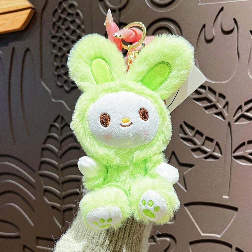 Cartoon Small Animal Keychain Stuffed Car Key Ring Fashion Rabbit Plush Dolls Pendant Students