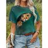 Funny Cat 3D Print Graphic T shirt Women Fashion Casual O-Neck Oversized Short Sleeve T-shirt Animal Tops Tees Designer Clothes