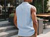 European Men's Casual Sleeveless Linen Lapel Shirt
