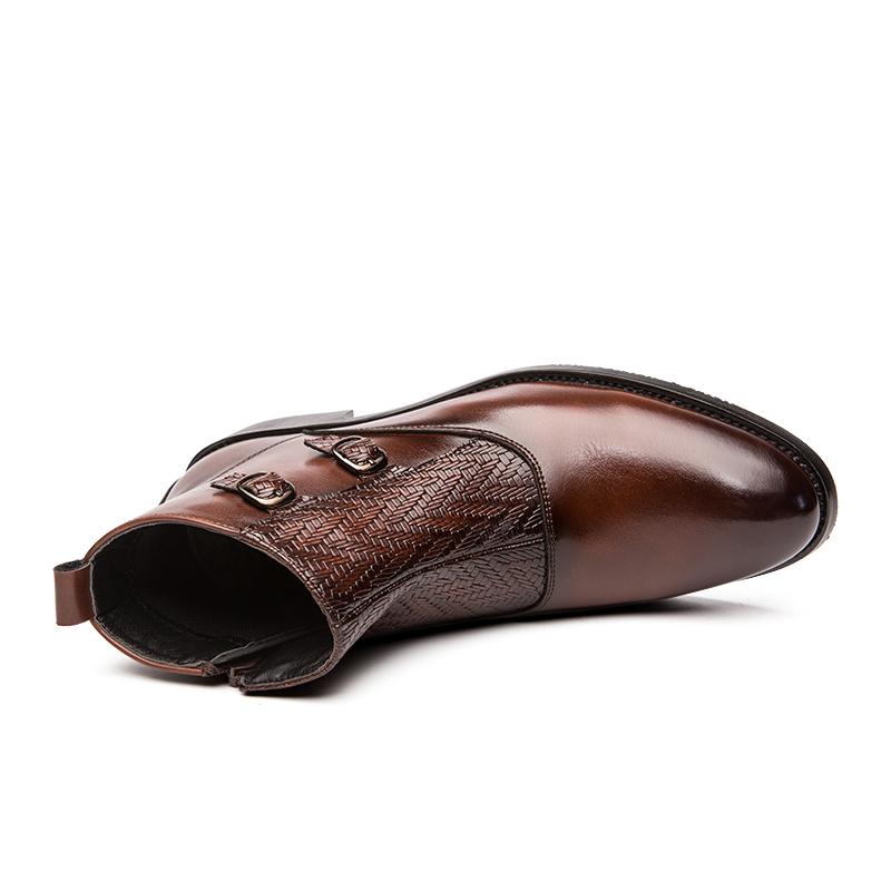 Мужские высокие ботинки Платье Формальные Ретро Коричневые Ботильоны Черные Туфли для Смокинга Свадебные Большой Размер