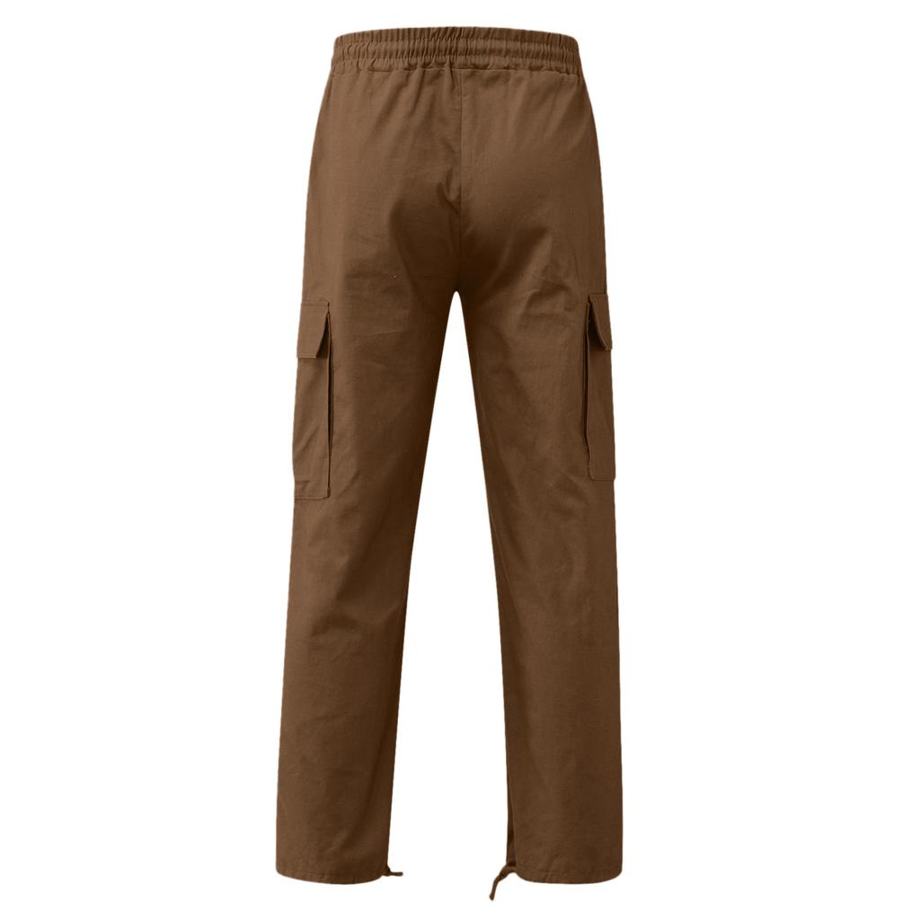 Летние Новые Мужские Рабочие Брюки На Кулиске Многокарманные Повседневные Брюки