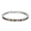 925 Sterling Silver Tennis Bracelet Round 4.0 Natural Tourmaline Gemstones Fine Jewelry for Women's Festival Gifts
