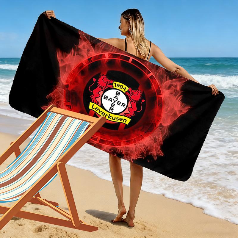 Пляжное полотенце Bayer 04 Leverkusen, Большое мягкое быстросохнущее полотенце для пляжа, кемпинга, плавания