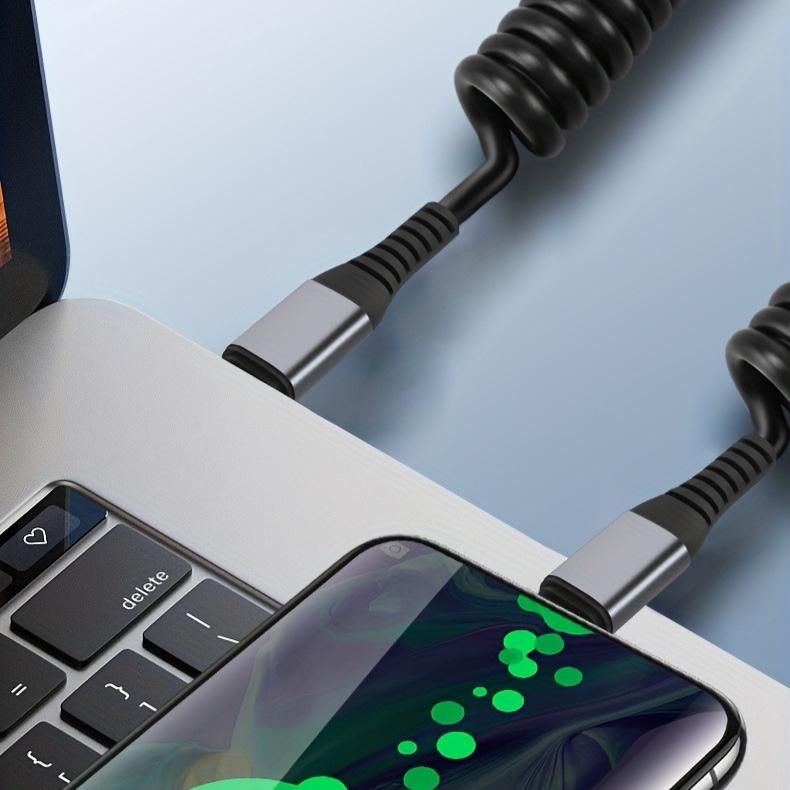 6A Супербыстрая зарядка Type-C на Type-C PD Кабель для быстрой зарядки Пружинный выдвижной для мобильного телефона Навигация Автомобильный Кабель для зарядки от замерзания