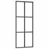 Vidaxl Drzwi Przesuwne, Szkło Esg I Aluminium, 76X205 Cm, Czarne