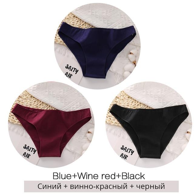 FINETOO 3PCS/Set M-XXL Panties Women Cotton Lingerie Woman Underwear Sexy Femme Underwear Girls Underpant Panty 7 Solid Colors