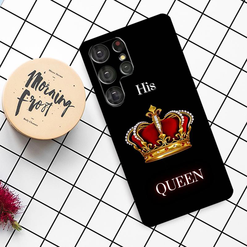 Чехол для пары Король Королева Влюбленные для Samsung Galaxy S21 S22 S23 S24 S25 Ultra S9 S10 S25 Plus S25 FE S20 FE Чехол для телефона