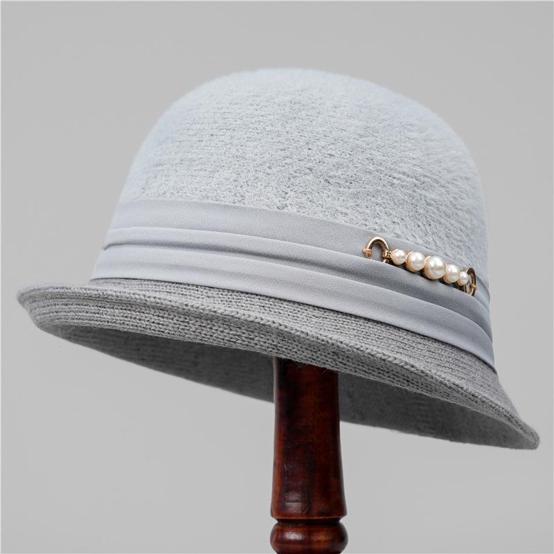 French Vintage Style Rolled Brim Cloche Cap Casual Felt Fisherman Hat, Breathable Non-Stretch Material with Embossed Craftsmanship