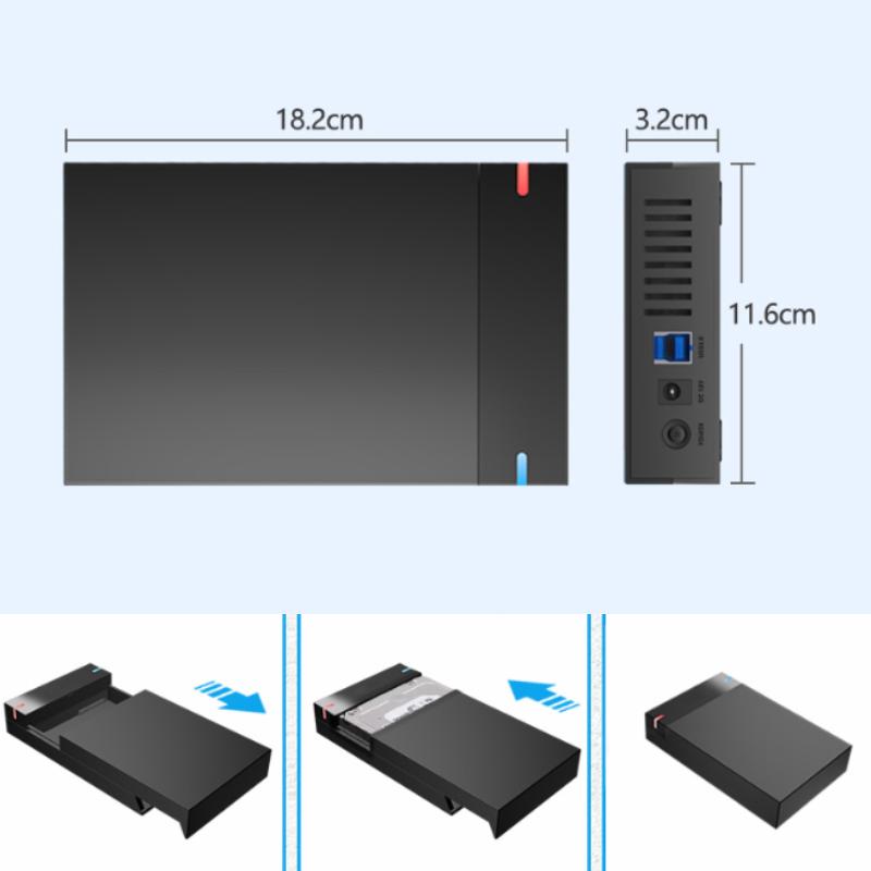 2,5/3,5-дюймовый корпус для жесткого диска USB3.0, корпус для жесткого диска SATA - USB 3.0, внешний жесткий диск, 10 ТБ, адаптер для ПК, ноутбука
