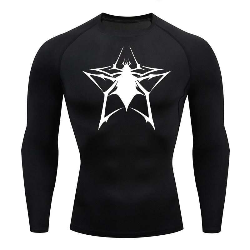 Компрессионные рубашки с рисунком паука для мужчин, спортивные быстросохнущие футболки, топы, спортивные тренировки, бег, нижнее белье, базовый слой, рашгард