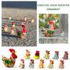 Desktop Ornaments Miniatures Large Small Hens Statue Chick Rooster Glass Beads Colorful Animal