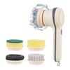 Electric Spin Scrubber Multifunctional Cleaning Brush with 4 Heads Nylon/Wire Brush/Sponge Cordless Handheld for Kitchen Bathroom Wall Window