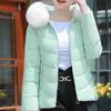 Fashion Winter Short Coats Female Parkas Hooded Faux Fur Collar Lady Jackets Thick Warm Outerwears