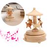 Милая музыкальная шкатулка, деревянная вращающаяся музыкальная шкатулка, изделия из дерева, подарок на день рождения, домашний декор