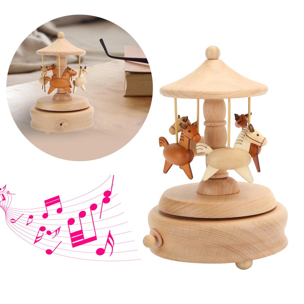 Милая музыкальная шкатулка, деревянная вращающаяся музыкальная шкатулка, изделия из дерева, подарок на день рождения, домашний декор