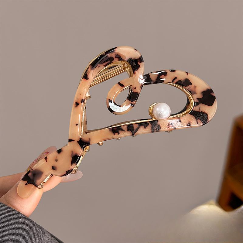 Заколка для волос из высококачественного ацетата для детей, большая металлическая заколка-акула, аксессуар для волос на лето, для затылка