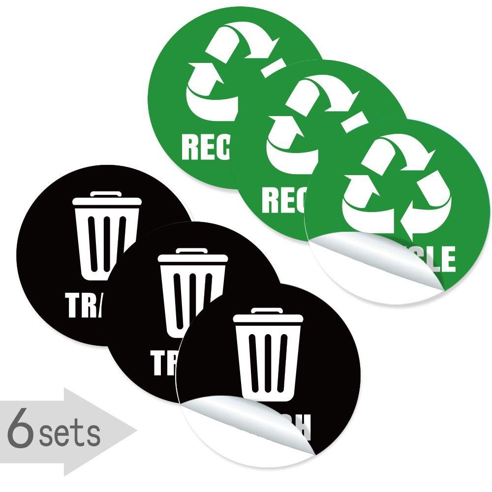 Trash Can Decal Recyclable Classification Sign Trash Bin Classification Sticker Recycle and Trash Sticker Recycle Sticker
