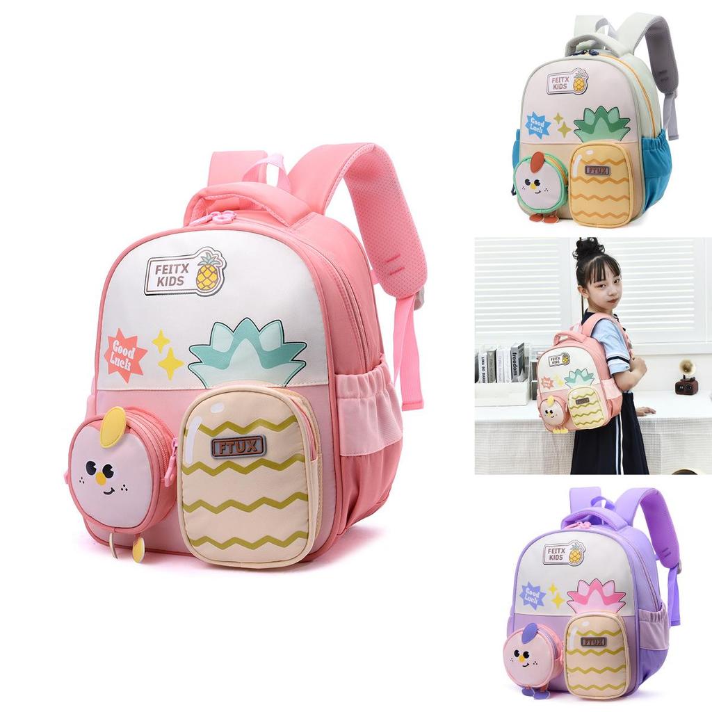 Childrens Oxford Cloth Backpack With Fruit Pineapple Pattern For Kindergarten Preschool