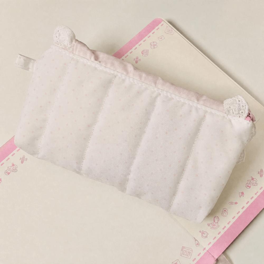Pink Lace Pencil Case Polka Dot Design Stationery Bag Stationery Organizer School Supplies