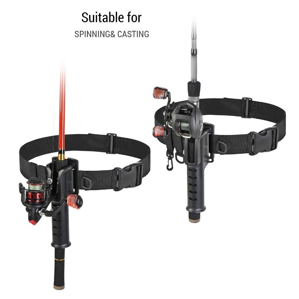 Durable Adjustable Fishing Rod Holder Belt Lightweight Multicolor Fishing Rod Belt Holder Fishing Pole Belt Outdoor Fishing