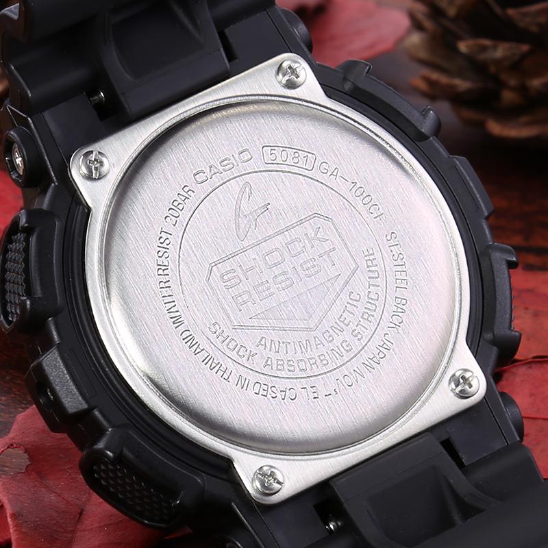 Casio Часы серии-GABA кварцевый механизм, полимерный ремешок, японские и корейские часы, одинаковый стиль для мужчин и женщин, черный циферблат GA-100CF-1A9&BA-110-1A