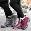 Winter Couple Casual Boots Stylish Leather High-top Sneaker For Men Outdoor Quality Warm Plush Lining Female Shoes