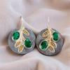 Chrome Diopside Gemstone 925 Sterling Silver Jewelry Handcrafted Earrings 1.77" EE-81-6