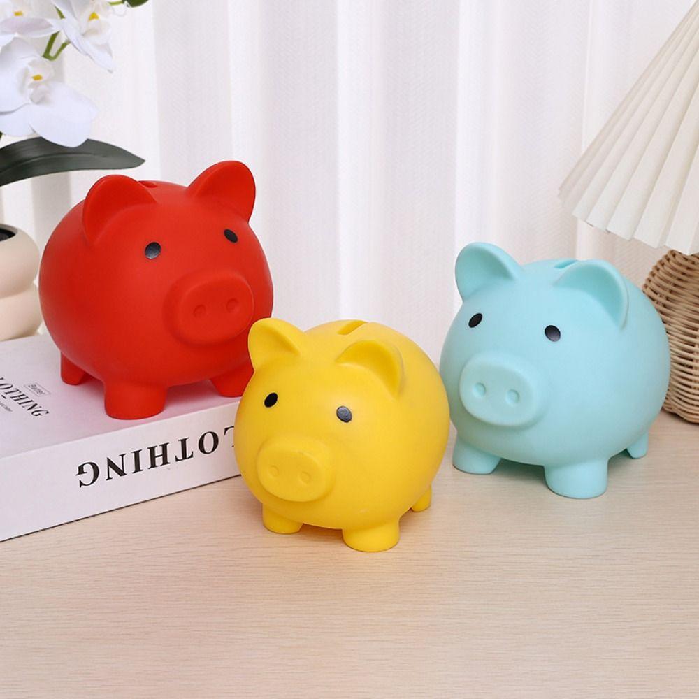 Cartoon Pig Piggy Money Saving Box Enough-capacity Piggy Desktop Ornaments  Home Decor