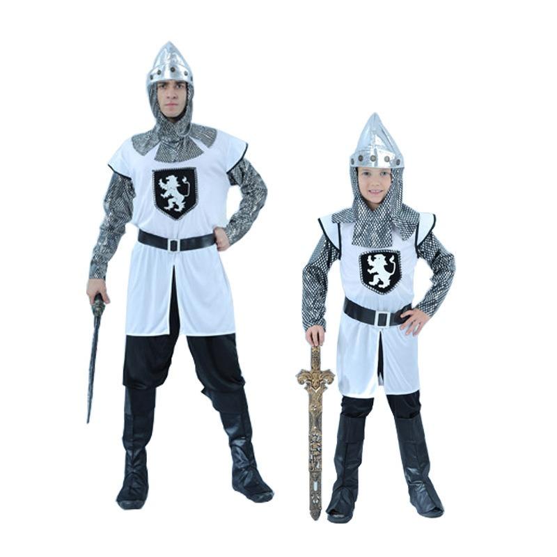 Halloween Boy Ancient Warfare Soldier Parent-child Performance Costume, Adult Female Spartan Warrior Guard Costume